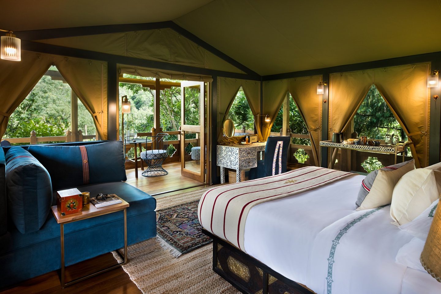 Expedition tent room at and Beyond Punakha River Lodge