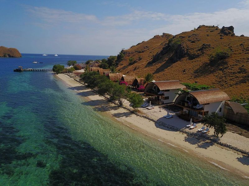 Bungalows by the sea at Komodo Resort Indonesia