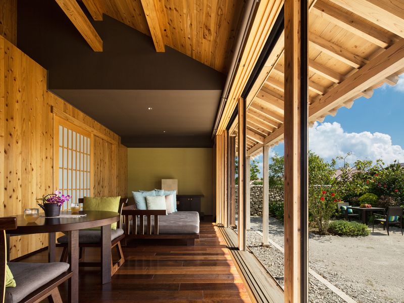 Lounge area at Hoshinoya Taketomi Island