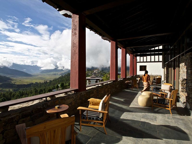 Sun terrace at Gangtey Lodge