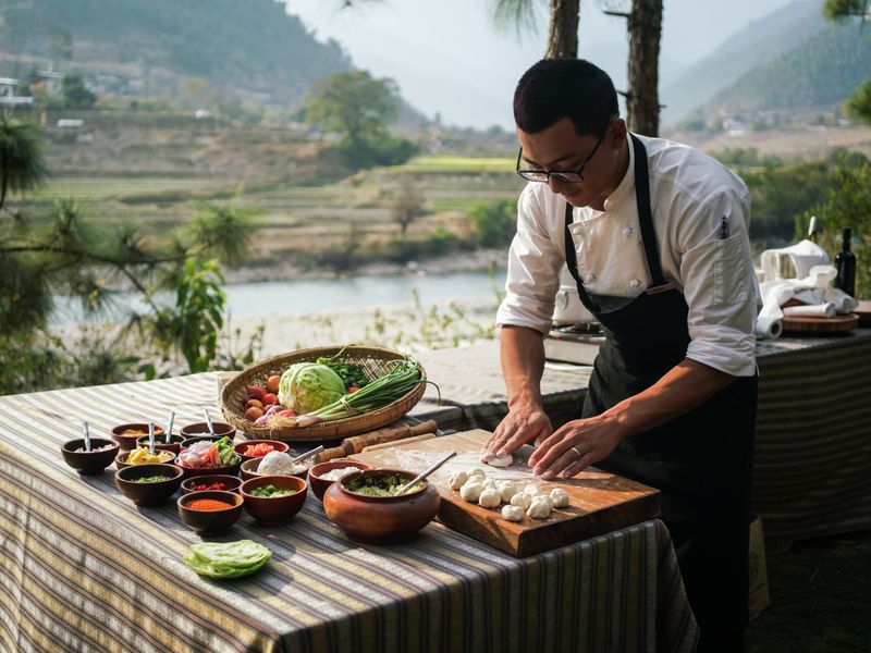 Cooking class at Amankora Punakha