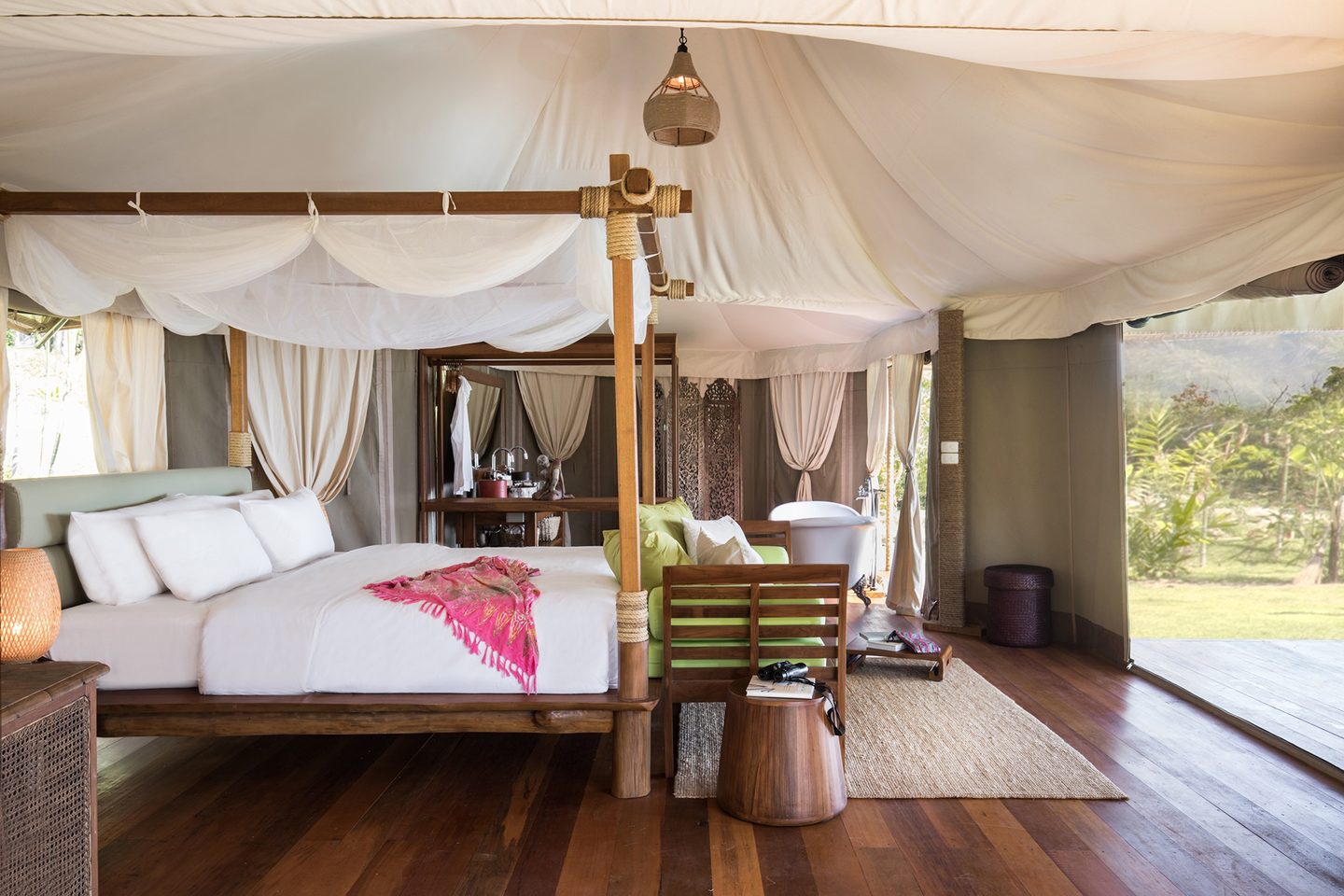 Tented bedroom at 9 Hornbills