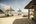 a beach with umbrellas and chairs