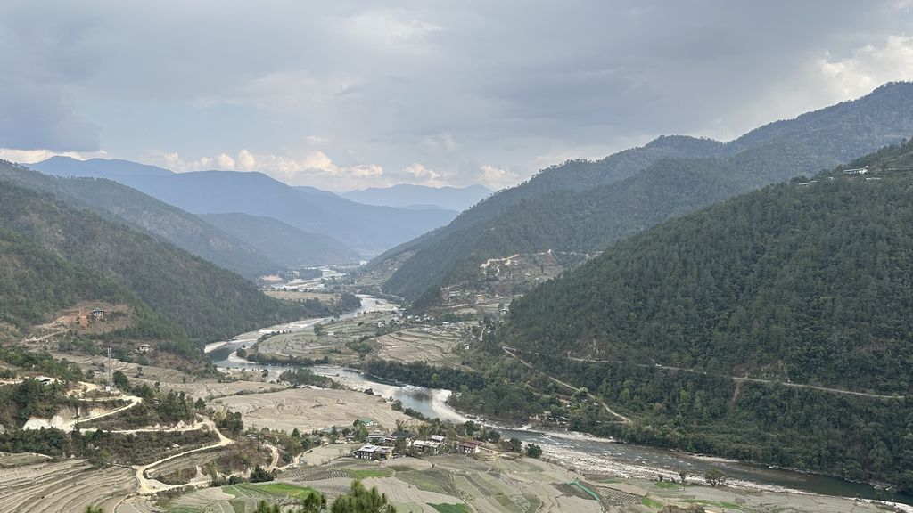 panoramic view over Bhutan