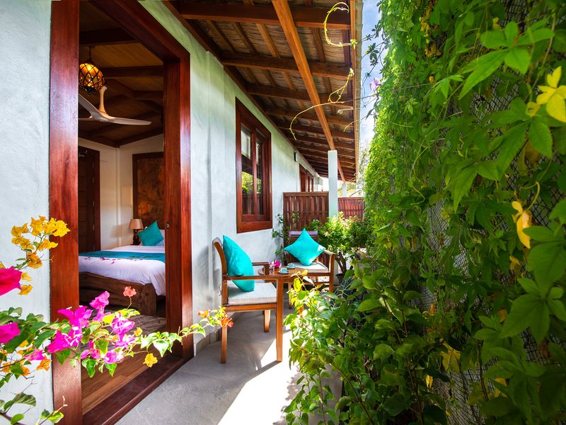 Private terrace at Island Luxury Dive Hotel Fulhadhoo Maldives