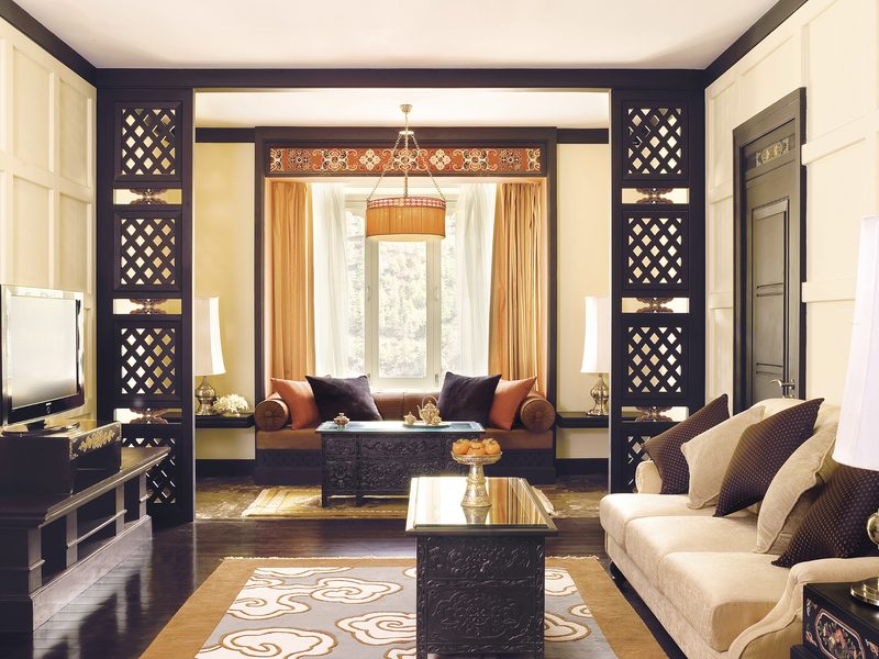 Seating area in suite at Taj Tashi
