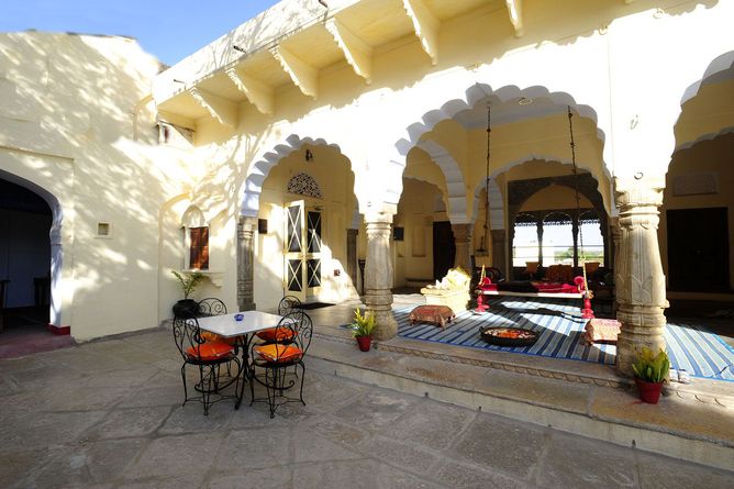 Sheltered pavilion and courtyard