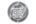 a silver badge with white text