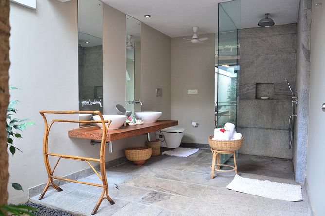Open air bathroom facilities