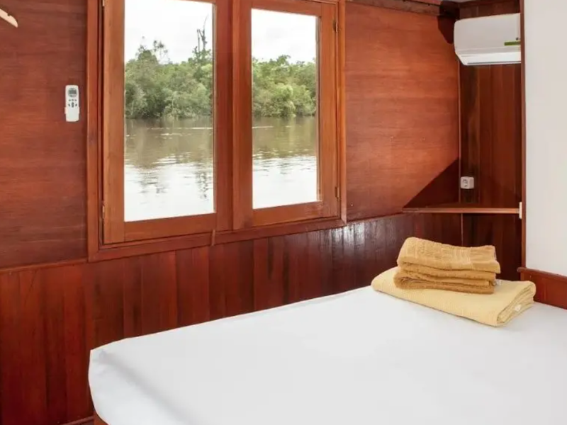 Cabin on Wow Borneo boat Kalimantan Indonesia