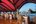 a restaurant with a red roof