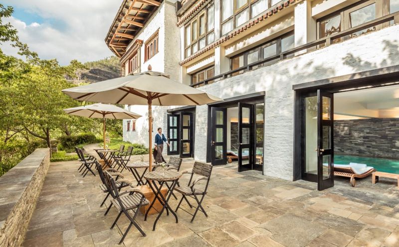 Terrace outside the pool