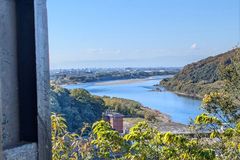 a view of a river from a window