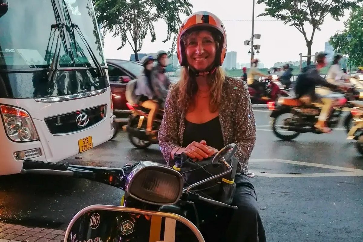 Lou on a scooter Selective Asia