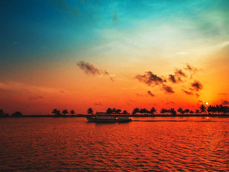Boat at sunset