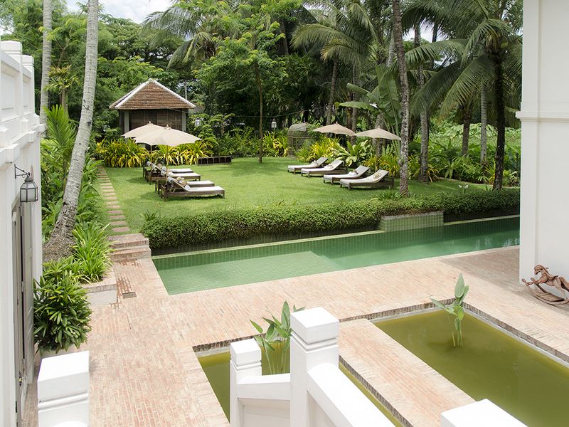 Garden and pool at Satri House