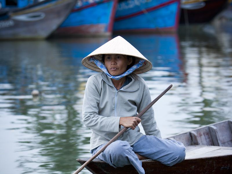 lady on boat