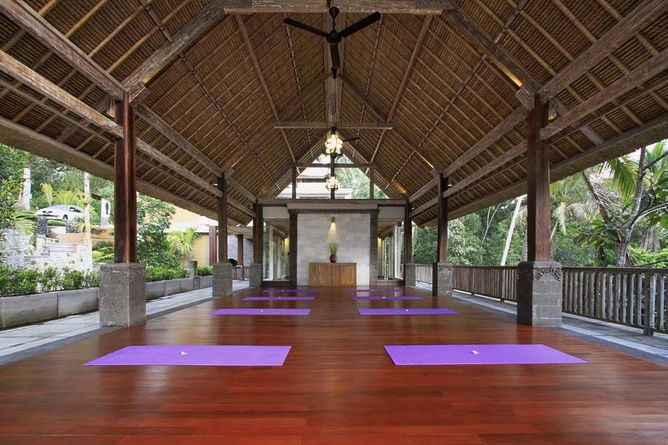 Yoga in the pavilion