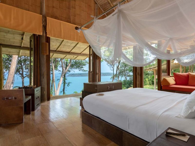 Double bedroom at Soneva Kiri