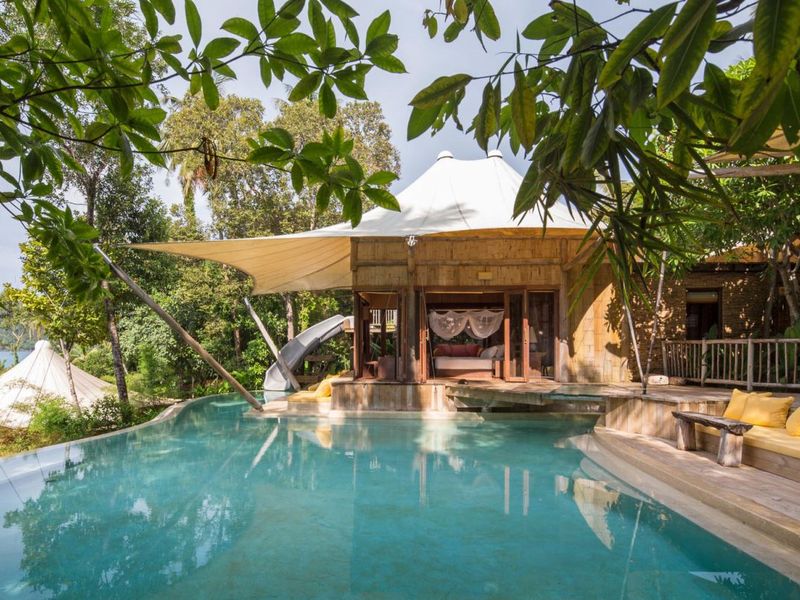 Private pool at your villa at Soneva Kiri