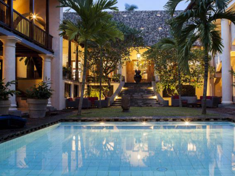 Pool at night at Galle Fort Hotel