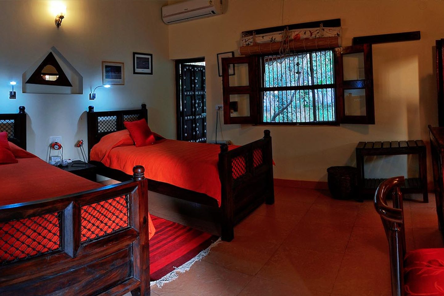 Twin room at Chambal Safari Lodge