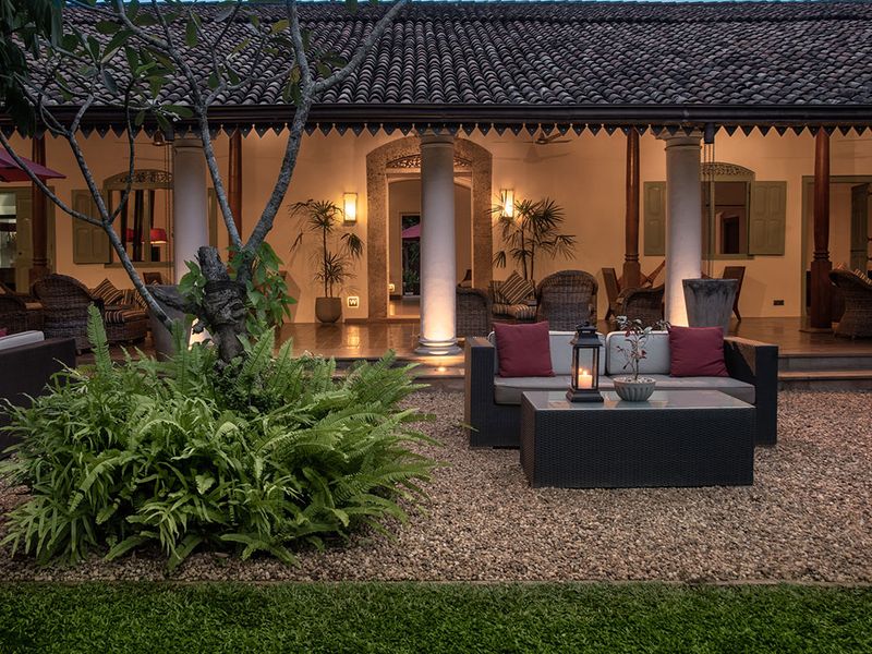 Courtyard at dusk at The Wallawwa