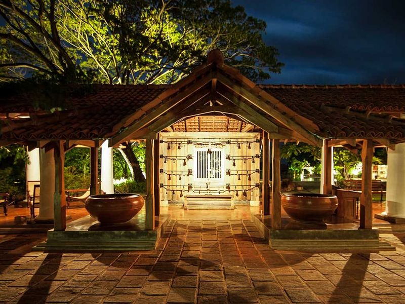 Entrance at night