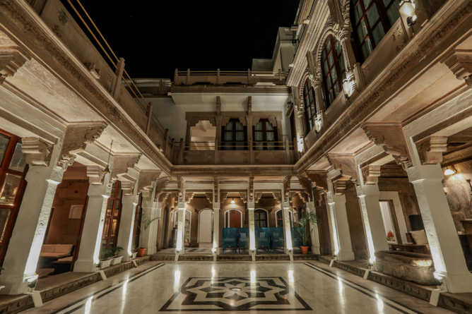 Marbled courtyard