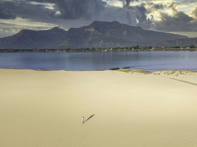 Aerial view beach at La Folie Lodge