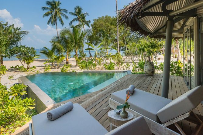 Beachfront pool villa