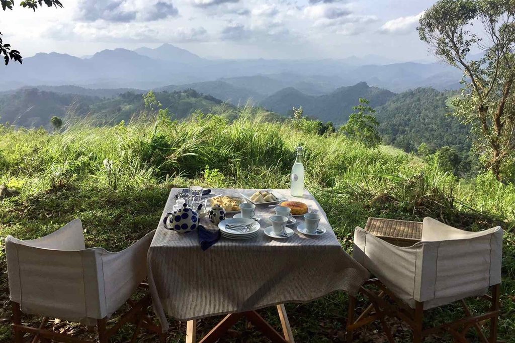 Dining outside at the Ashburnham Estate