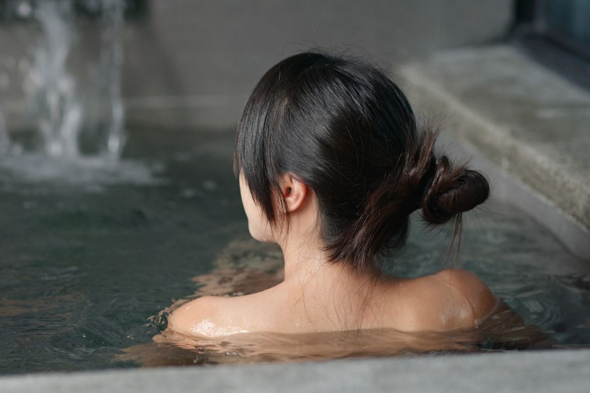 Woman in onsen Japan