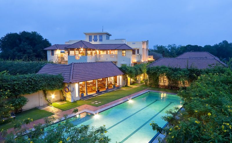 Property set in manicured gardens