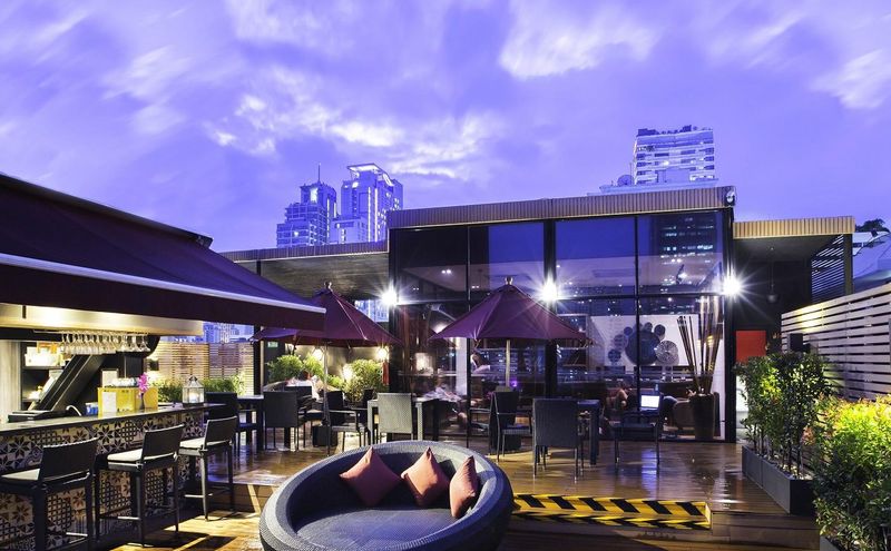 Rooftop pool bar