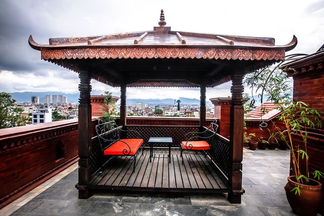 Roof terrace overlooking Kathmandu