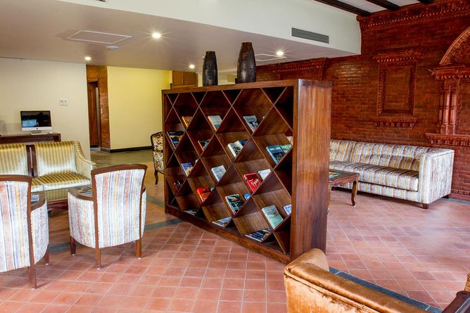 Bright library lounge