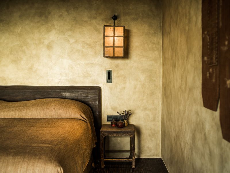 Neutral bedroom decor at Zannier Bai San Ho