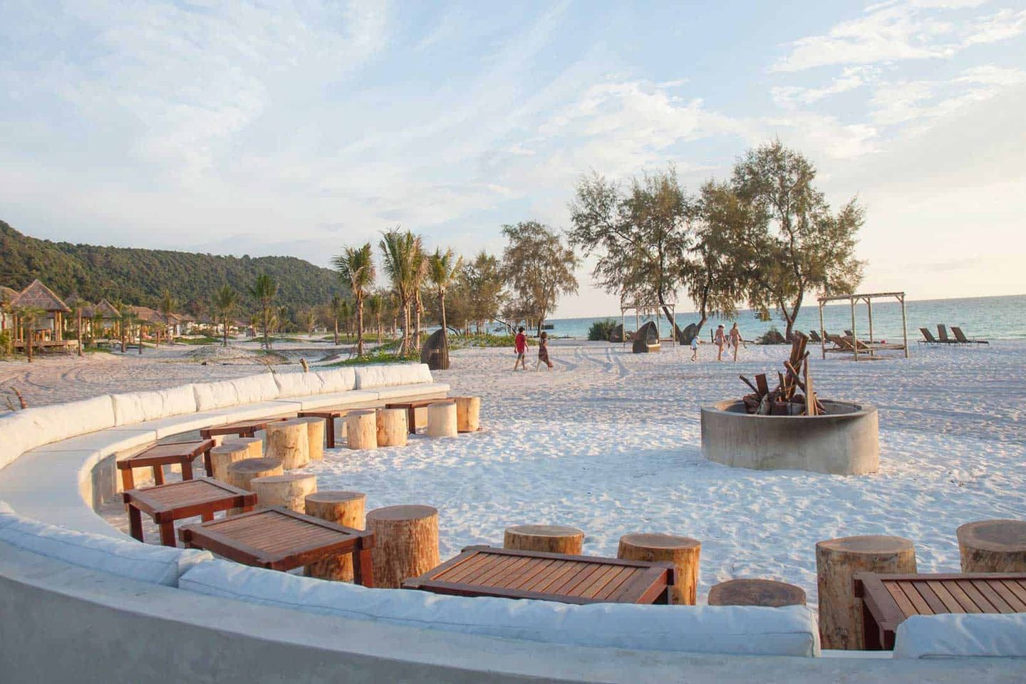 Beach bar seating area at Royal Sands