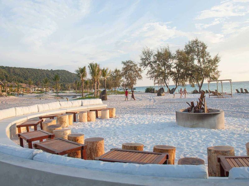 Beach bar seating area at Royal Sands