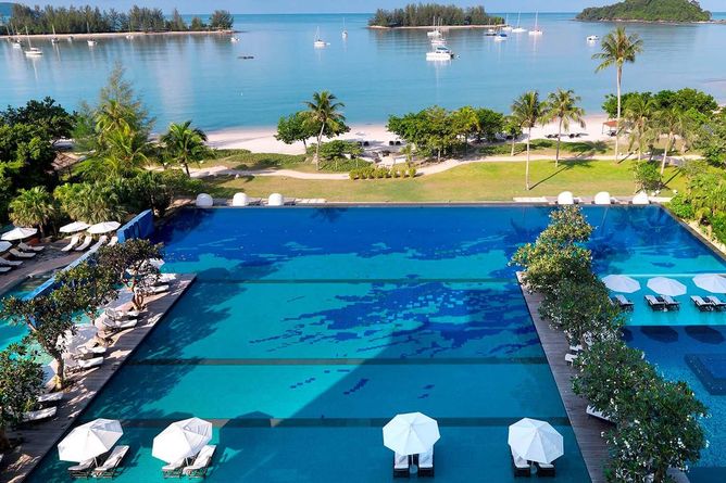 Three tier infinity swimming pool
