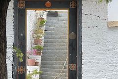 a door with a staircase leading to it