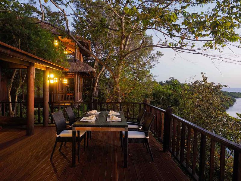 Terrace dining at the Menjangan Bali