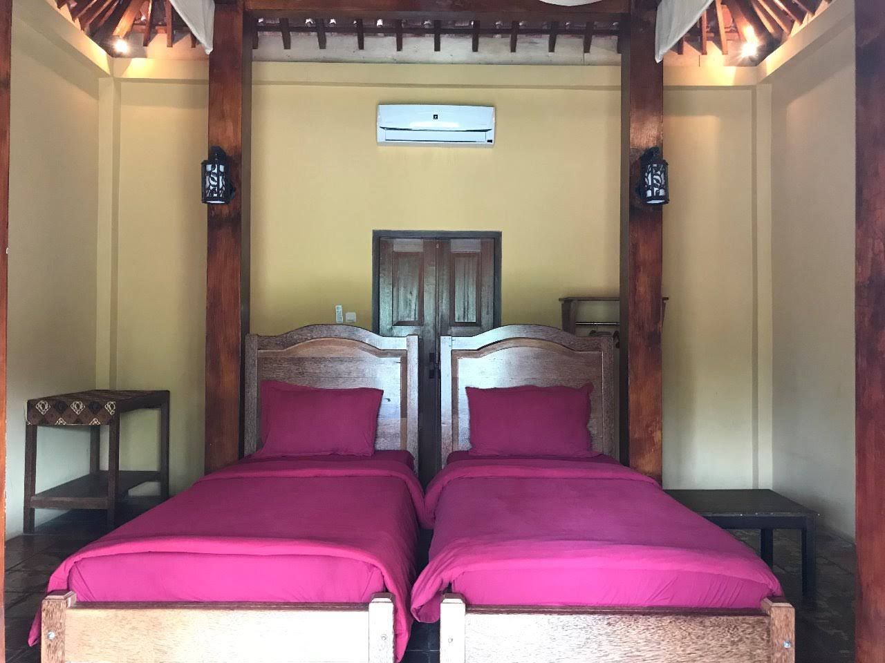 Simply decorated twin rooms