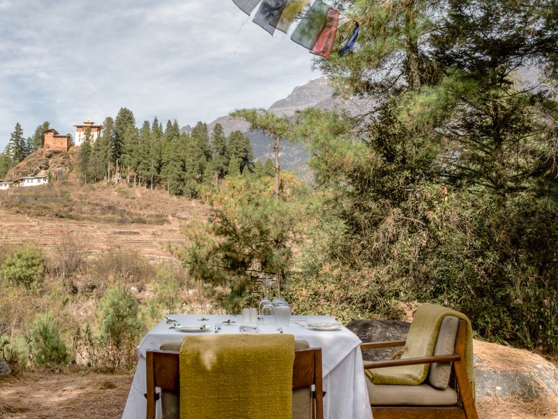 Outdoor dining at Amankora Paro