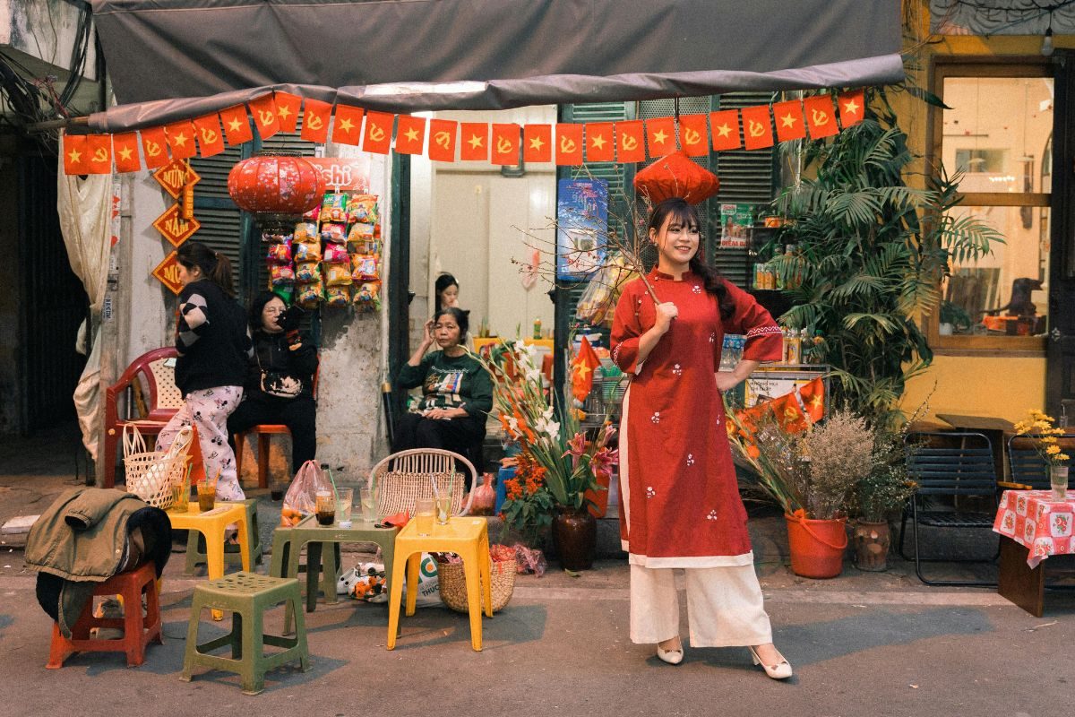 Woman celebrating Tet in Vietnam