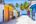 Colourful houses in the Maldives