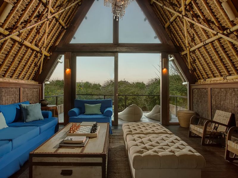 Bungalow lounge at Jeeva Beloam Beach Camp Lombok Indonesia