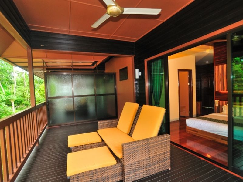 Balcony overlooking jungle at MY Nature Resort