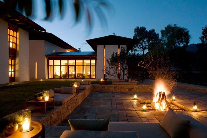Candlelit evening bonfire